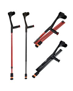 Ossenberg Open Cuff Carbon Fibre Folding Crutches - Soft Grip