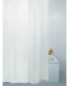 Professional Polyester Plain Shower Curtains - White (180x200cm)