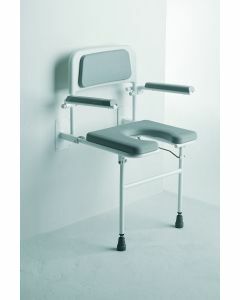 Padded Wall Mounted Shower Seat with Back Arms and Legs