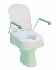 Raised Toilet Seat with Arms and Lid