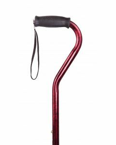 Swan Neck Walking Stick Rubber Handle - Red Crackle (28 - 37