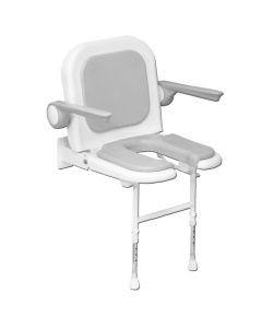 Deluxe Horse Shoe Shower Chair with Back and Arms