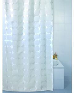 Patterned Polyester Shower Curtains - White Sphere (180x180cm)