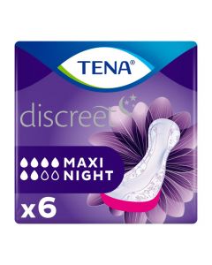 Tena Discreet Maxi Night Incontinence Pads - Pack of 6