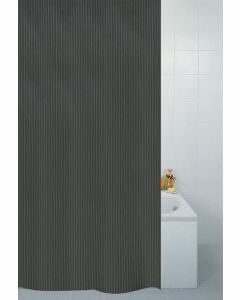 Textile Stripe Shower Curtain - Black (180x180cm)