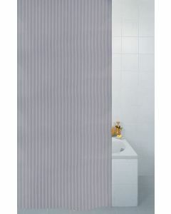 Textile Stripe Shower Curtain - Silver (180x180cm)