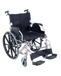 Deluxe Self Propelled Steel Wheelchair - Silver