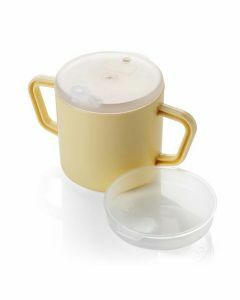 Independence Clear Mugs with Two Handles 3 Pack : 9 ounce clear cups with  handles and lids helpful for arthritic hands